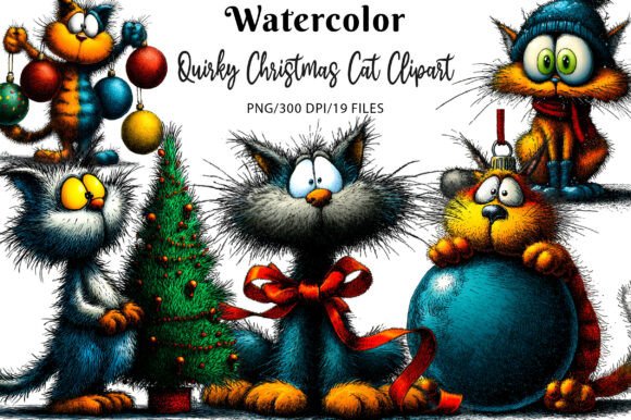 Download Quirky Christmas Cat Clipart - Christmas cat clipart Collection