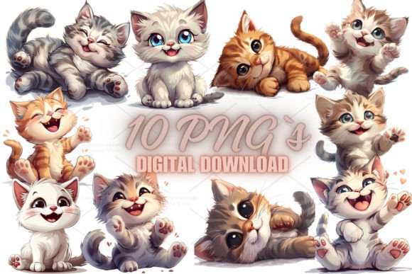 Download Cute Kitten Clipart Sticker, PNG 5S-33 - Kitten clipart Collection