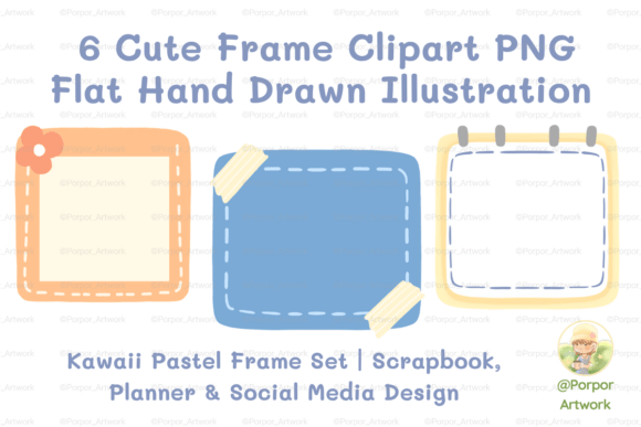 Download 6 Cute Frame PNG Flat Clipart Set - Cute frame png Collection