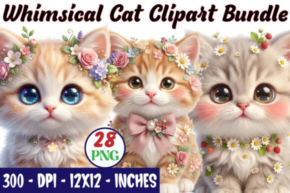 Download Whimsical Cat Clipart Bundle - Premium Resources