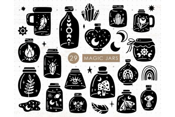 Download Mystical Celestial Mason Jar SVG Bundle - Premium Resources